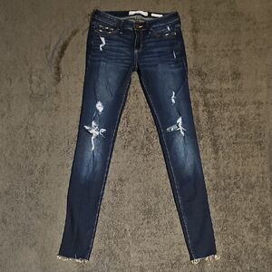 Hollister Dark Blue Distressed Skinny Jeans